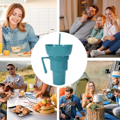 Vaso-Cuenco Multifunción con Asa y Pajita