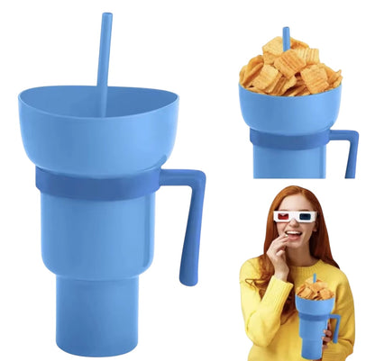 Vaso-Cuenco Multifunción con Asa y Pajita