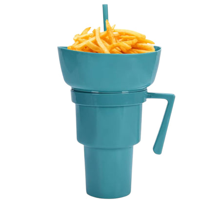 Vaso-Cuenco Multifunción con Asa y Pajita